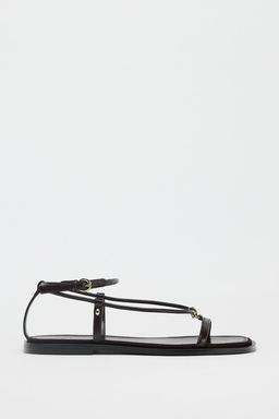 LEATHER THIN STRAPPY SANDALS - Zara фото 3