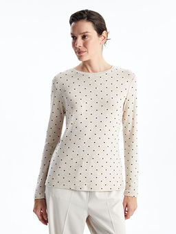 Bisiklet Yaka Puantiyeli Kad?n Ti??rt