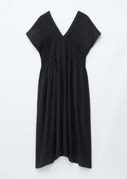 Vestido midi plisado con mangas dolman