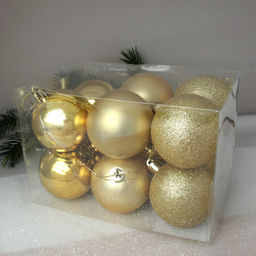 Елочные шары 12 штук 6 см / HX-13/2 /уп 60/ золото - Галеонтрейд фото 3