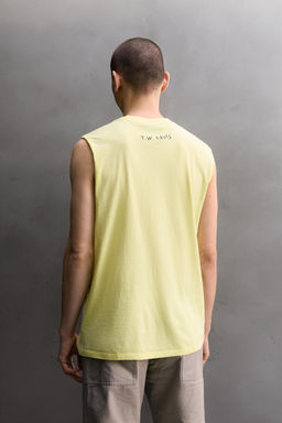 CAMISETA TANK RELAXED FIT ESTAMPADOS / Amarillo claro - Zara фото 3