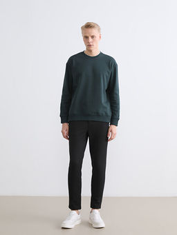 Bisiklet Yaka Erkek Kal?n Sweatshirt