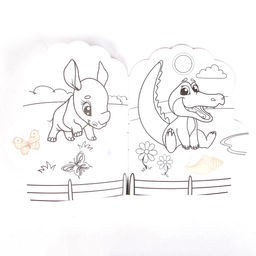 Цена за 2 шт. Раскраска детская «Львёнок», 16 стр., с наклейками