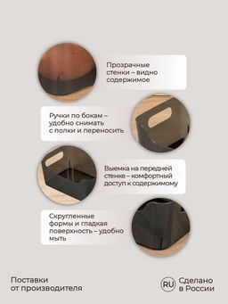 Набор: КОРЗИНКА УНИВЕРСАЛЬНАЯ SCANDI 3,1Л - 2шт. (Черный) - Econova фото 3