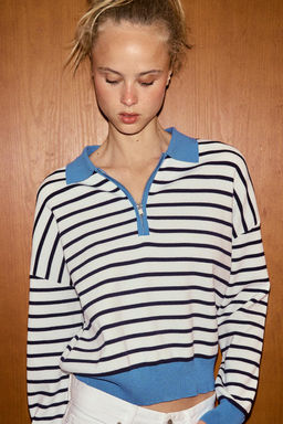 STRIPED KNIT POLO SHIRT - Zara фото 3