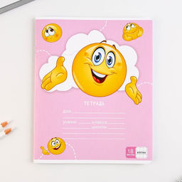 Тетрадь А5, 18 листов на скрепке в клетку Смайлы, 5 видов МИКС, белизна 96% . - Artfox study фото 14