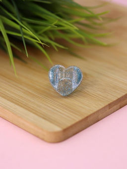 Кольцо акриловое GIRLY "Blue heart", blue (d=1,7 см)