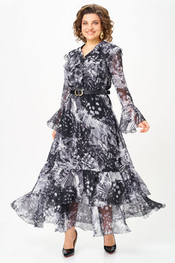 Платье Anastasia Mak 1280 серый+черный мультиколор  фото 7