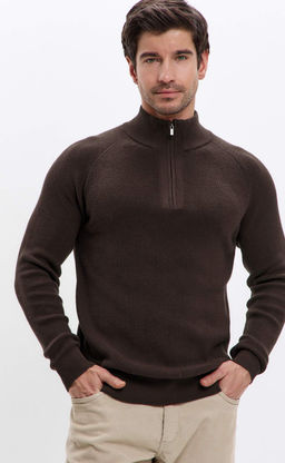 Джемпер Primm P421-15-4702 из хлопка с шерстью коричневый фото 7
