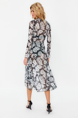 Cok Renkli A-Kesim Astars?z Orme Tul S?k Abiye Elbise TPRSS24EL00029 - Trendyolmilla фото 7