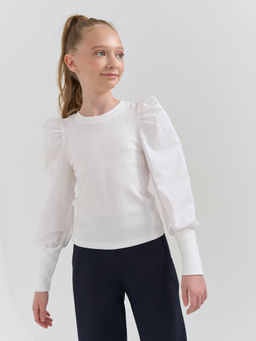 Блузка из лапши для девочки Белая 7+ - Bungly фото 5