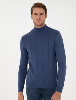 _ndigo Slim Fit Yar_m Bal_k__ Yaka Triko Kazak - Pierre cardin фото 3