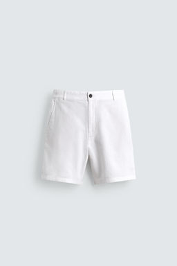 BERMUDA REGULAR FIT ESTRUCTURA / Blanco - Zara фото 7