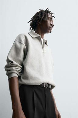 KNIT QUARTER-ZIP POLO SHIRT - Zara фото 7