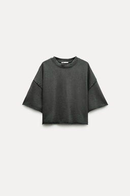 SHORT SLEEVE RIBBED PLUSH SWEATSHIRT - Zara фото 25