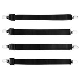 Держатель для простыни комплект из 4-х шт, 1 луч 60см-2 зажима, с регулировкой длины, для матрасов, табуретов, стульев, скамеек, цвет черный (Китай)