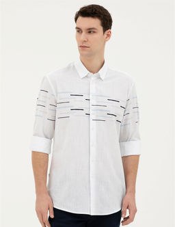 Lacivert Slim Fit Uzun Kollu G_mlek