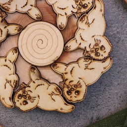 Цена за 2 шт. Подставка под горячее «Нерпа», 12см, можжевельник