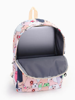 Набор: рюкзак школьный и пенал, с карманами, с принтом, размер 29?12?41 см, розовый/разноцветный