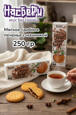 Печенье Неиспитый вкус с начинкой Масала фас фл/п коробка 0,250кг