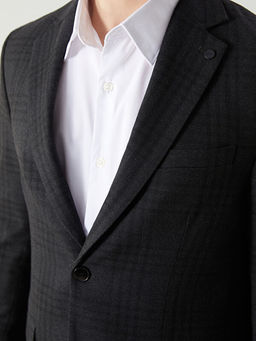 Dar Kal?p Y?n Kar???ml? Erkek Blazer Ceket