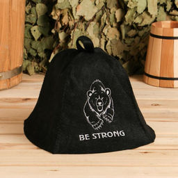 Шапка для бани и сауны Be strong, полиэфир, шерсть, «Добропаровъ»