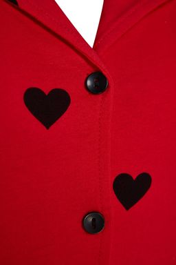 Trendyolmilla Ekru-Cok Renkli %100 Pamuklu Kalpli Sortlu Orme Pijama Tak?m? THMSS21PT0756 фото 28