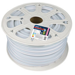 ULS-N21-2835-120LED/m-8mm-IP67-220V-8W/m-50M-PINK Светодиодная гибкая герметичная лента. NEON. Бобина 50 м. Розовый свет. TM Uniel.