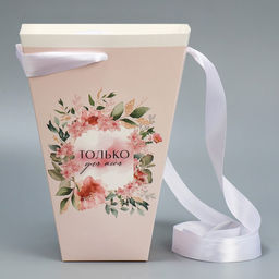 Переноска для цветов на лентах Только для тебя, 17 х 25 х 9 см - Дарите счастье фото 2