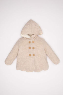 Кардиган на пуговицах и капюшоне для маленьких девочек