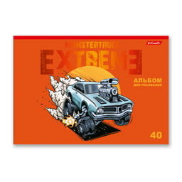 Светоч 40АЛСК4_3_3_9 Альбом для рисования, глянц.ламинация, 100 г/м2 A4 29 х 20.5 см 40 л. 5 шт. на скобе 000225 Монстр-машина