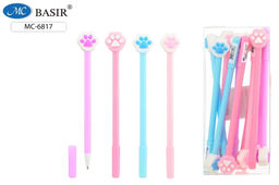 Цена за 2 шт. Ручка шар. Basir "Лапка" (MC-6817) синяя, цветной корпус, наконечник с фигуркой