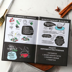 Книга для записи рецептов А5, 80 л. Твердый переплет «Бургер»