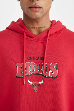 DeFactoFit Толстовка свободного покроя с капюшоном NBA Chicago Bulls  фото 6