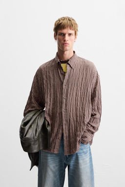 TEXTURED CHECK SHIRT - Zara фото 2