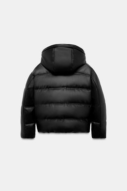 WATER-REPELLENT AND WINDPROOF QUILTED FAUX LEATHER ANORAK - Zara фото 16