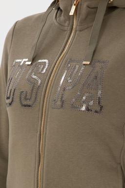 Kad_n Vizon Kap__onlu Fermuarl_ Sweatshirt
