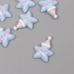 Декор для творчества пластик «Звездочка в колпаке», набор 6 шт., 2.7×2.5×0.8 см