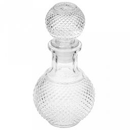 Графин стеклянный "Ребристый" 250мл, д8см h17см, прозрачный, пробка-стекло (Китай)
