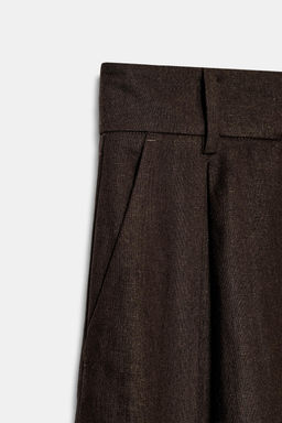 PANTAL?N ANCHO CON LINO / Marr?n - Zara фото 8