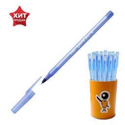 Цена за 30 шт. Ручка шариковая, чернила синие, 1.0 мм, среднее письмо, BIC Round Stic Classic, стакан в ПОДАРОК