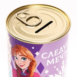 Цена за 2 шт. Копилка металлическая, 9.5 см × 7.5 см × 7.5 см «Анна и Эльза», Холодное Сердце