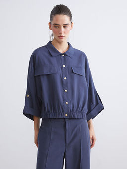 Modal Kar???ml? Oversize Kad?n G?mlek