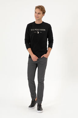 Erkek Regular Fit Bisiklet Yaka Siyah _nce Basic Sweatshirt Sepette S_rpriz _ndirim - U.s. polo assn фото 4