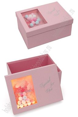 Подарочная коробка с подсветкой 25*18*11,5 см (SF-5677) розовый