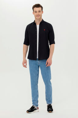 U. S. Polo Assn Мужская черная базовая рубашка с длинным рукавом - U.s. polo assn фото 4