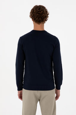 Erkek Lacivert Sweatshirt Sepette S_rpriz _ndirim