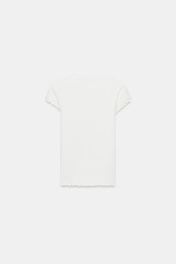 CAMISETA MANGA CORTA CON LINO / Crudo - Zara фото 5