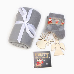 Новогодний подарочный набор «Настоящее счастье» плед и аксессуары