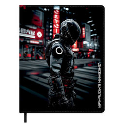 Дневник школьный арт. 72418 / 15 ГОНЩИК В ШЛЕМЕ (кожзам: А5+; твёрдый переплёт с поролоном, материа